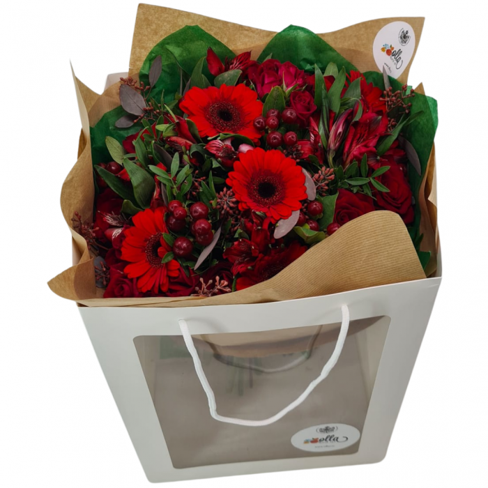 Buchet de flori Olla cu Trandafiri rosii si mini Trandafiri [2]