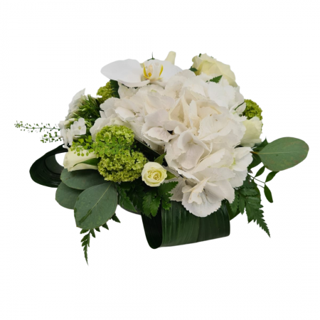 B2B - aranjament-floral-corporate-olla-pentru-mese-de-cocktail-in-vas-ceramic