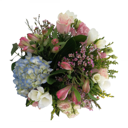 Toamna - Buchet de flori de primavara Olla cu Hortensia si Frezii