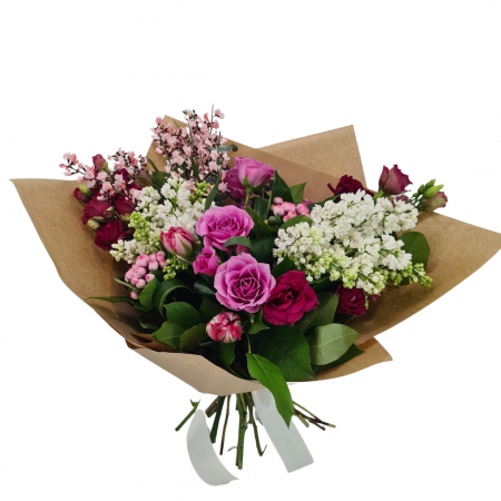 Buchet de flori de primavara Olla cu Liliac si Lalele [1]