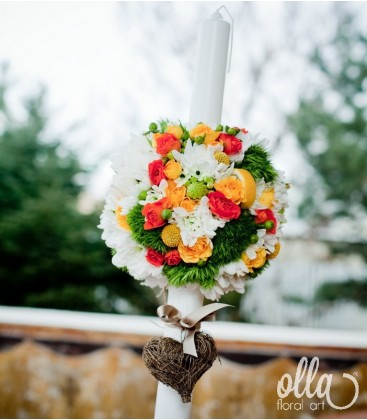 Lumanari de botez - Iubire Parfumata, lumanare pentru botez accesorizata