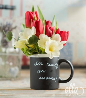 Buchete de Flori si Aranjamente florale - Ganduri Parfumate, aranjament floral pe suport de cana personalizabila