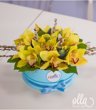 Buchete de Flori si Aranjamente florale - Primavara Eterna, aranjament floral in cutie