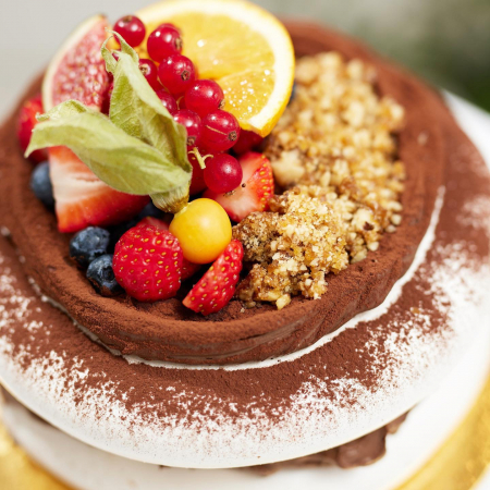 Cadouri - Tort de bezea cu Ciocolata si mesaj personalizat