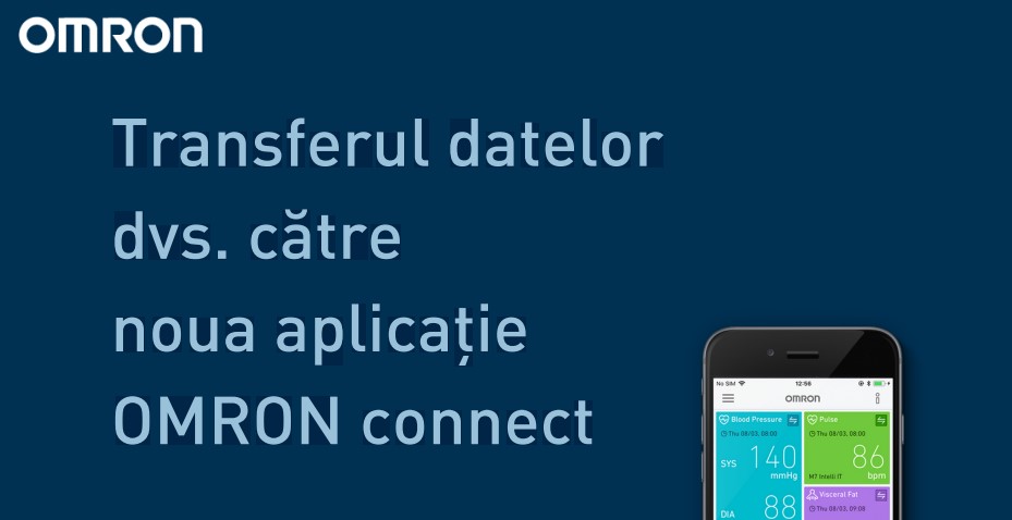 Transferul datelor dvs. către noua aplicație OMRON connect