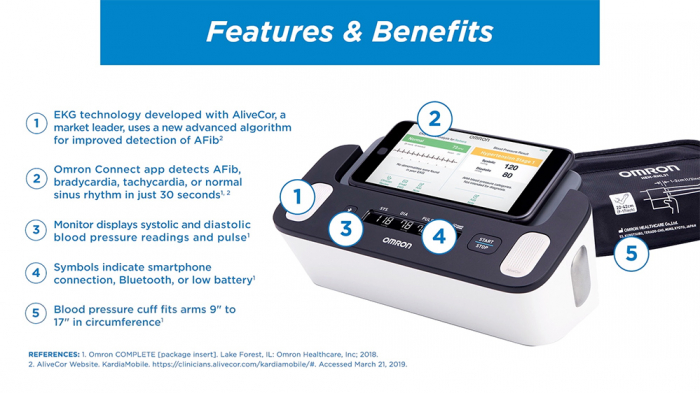 Omron Complete - Tensiometru automat pentru brat + ECG, validat clinic, functie AFIB, fabricat in Japonia [9]