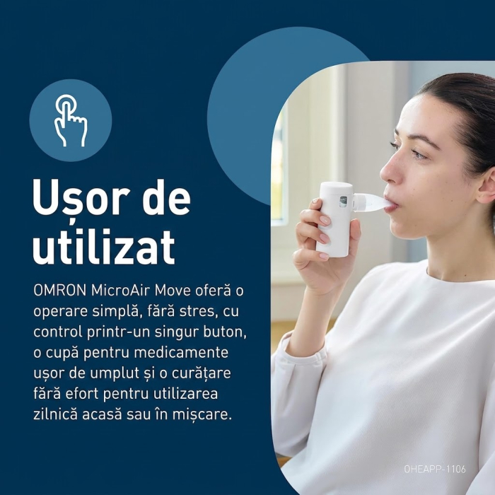 Omron MicroAir Move - Nebulizator portabil silentios, cu ultrasunete, reincarcabil prin USB-C [5]