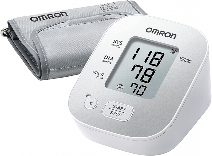 Omron X2 Smart - Tensiometru de brat, validat clinic, transfer date Bluetooth catre aplicatia Omron Connect, operare simpla cu un singur buton [6]