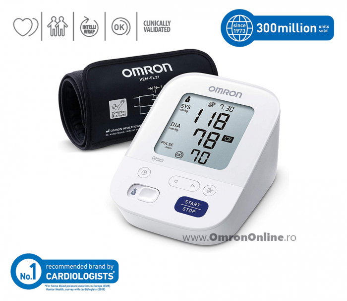 OMRON X3 Comfort (HEM-7155-EO) - Tensiometru de brat, manseta inteligenta Intelli Cuff, validat clinic, garantie 3 ani [1]