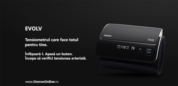 Tensiometru Omron EVOLV digital de brat, manseta inteligenta 22-42 cm, transfer date Bluetooth, fara cabluri, validat clinic, ecran OLED, fabricat in Japonia [6]