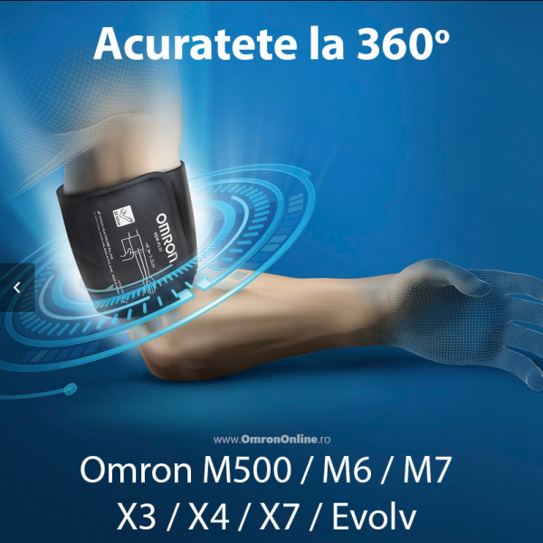 Tensiometru OMRON X7 Smart - brat, detectare fibrilatie atriala (Afib), manseta inteligenta Intelli Cuff, transfer date Omron Connect, garantie 3 ani [3]