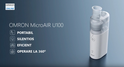 Aparat aerosoli OMRON U100 cu tehnologie MESH (ultrasunete), silentios, portabil, fabricat in Japonia [5]