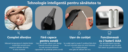 OMRON Gentle Temp 533 - Termometru digital cu infraroșu, de ureche, pentru copii și adulți, măsurare rapidă în 1 secundă și design fără capac [1]