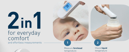 OMRON Gentle Temp 730 - Termometru de frunte cu infraroșu, fără contact, pentru nou-născuți, copii și adulți, măsurare rapidă în 1 secundă, rezistent la apa, silentios [5]