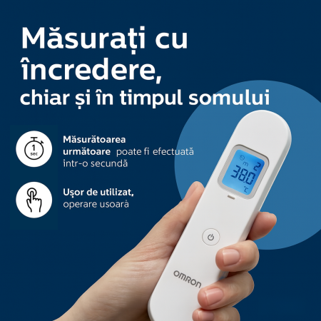 OMRON Gentle Temp 730 - Termometru de frunte cu infraroșu, fără contact, pentru nou-născuți, copii și adulți, măsurare rapidă în 1 secundă, rezistent la apa, silentios [7]