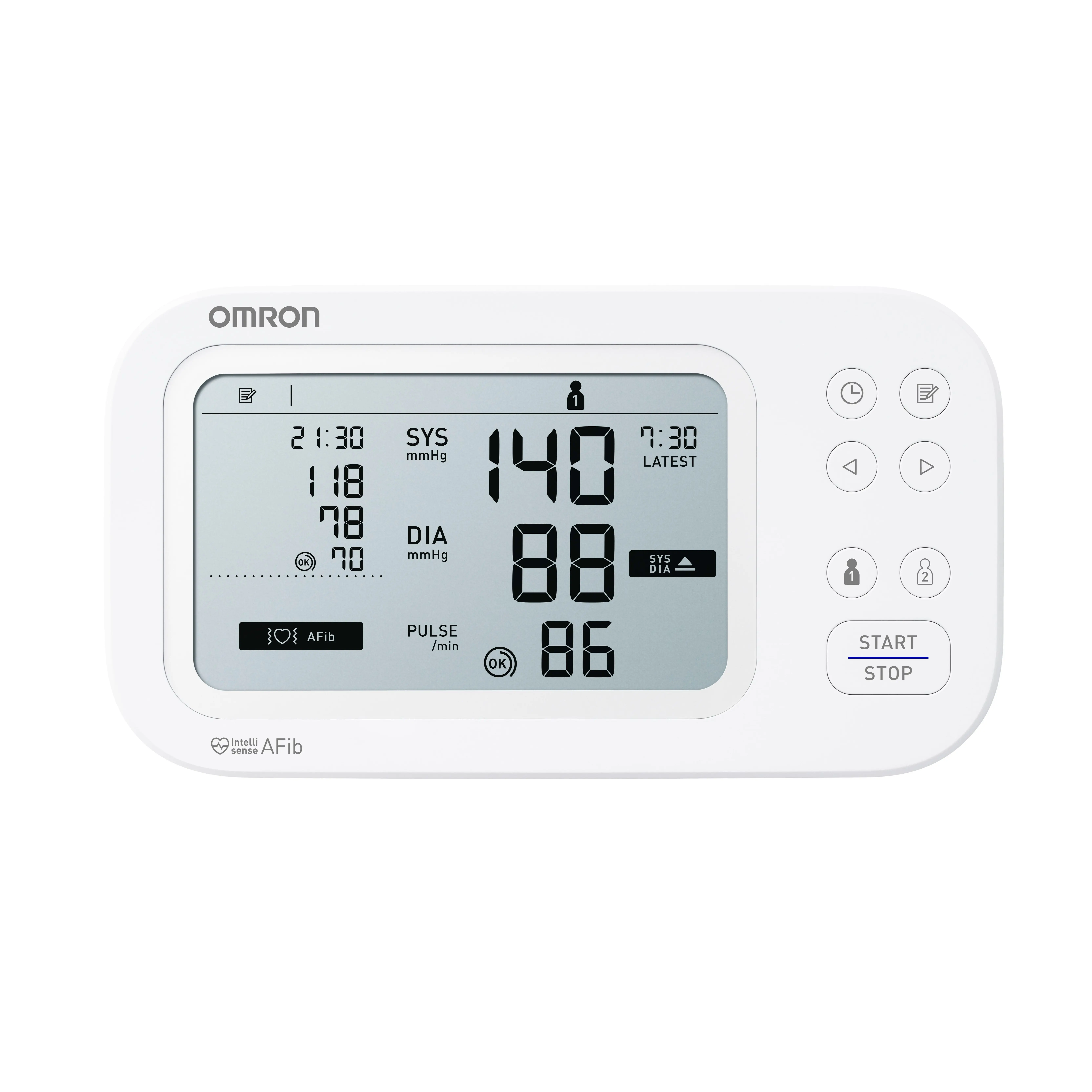 OMRON M6 Comfort AFib (HEM-7380-E) - Tensiometru de brat, detectare fibrilatie atriala (Afib), manseta inteligenta Intelli Cuff, afisaj DUAL - Omron [2]