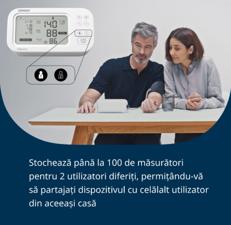 OMRON M6 Comfort AFib (HEM-7380-E) - Tensiometru de brat, detectare fibrilatie atriala (Afib), manseta inteligenta Intelli Cuff, afisaj DUAL - Omron [5]