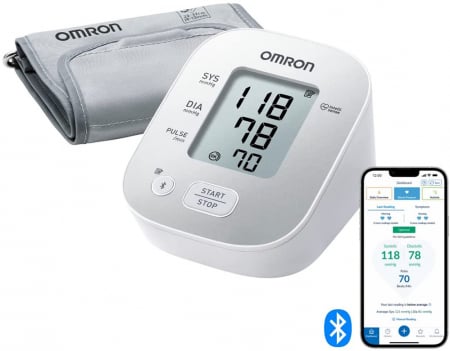 Omron X2 Smart - Tensiometru de brat, validat clinic, transfer date Bluetooth catre aplicatia Omron Connect, operare simpla cu un singur buton [0]