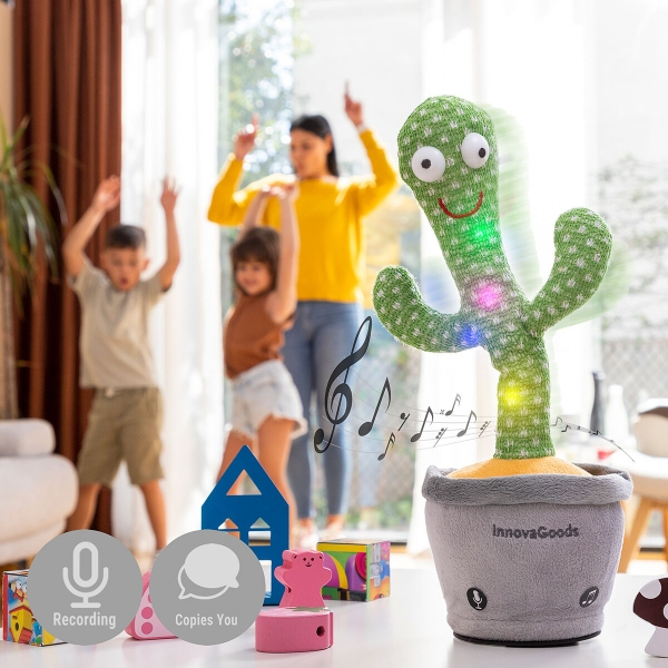 Cactusul dansator si vorbitor cu muzica si LED-uri multicolore Pinxi [1]