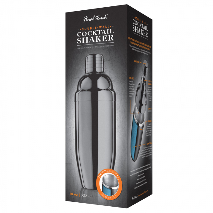 Cocktail shaker, pereti dublii, inox negru, premium - Final Touch [3]