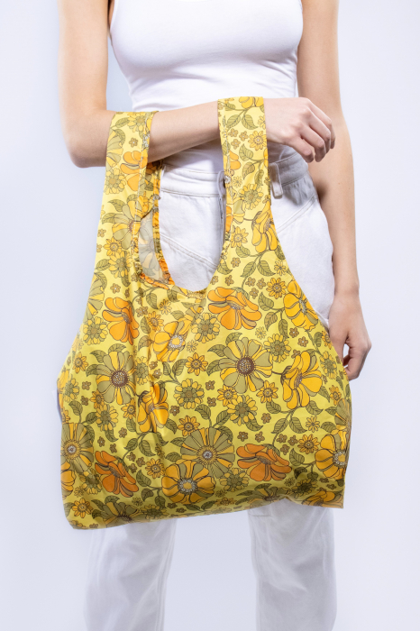 Geanta reutilizabila medie model Retro Flower [5]