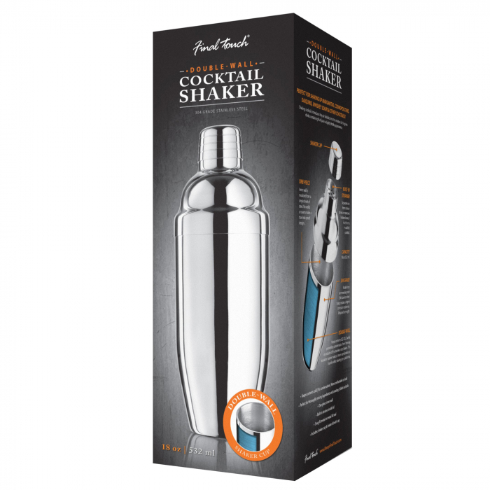 Cocktail shaker, pereti dublii, inox silver, premium - Final Touch [3]