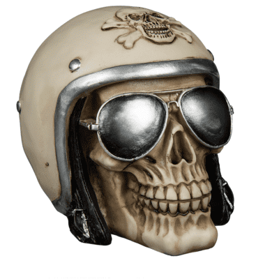 Pusculite haioase - Pusculita craniu motociclist cu casca