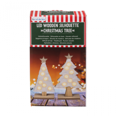 Set 2 braduti Craciun din lemn cu lumina LED [3]