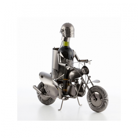 Cadouri Craciun - Suport sticle de vin Motociclist