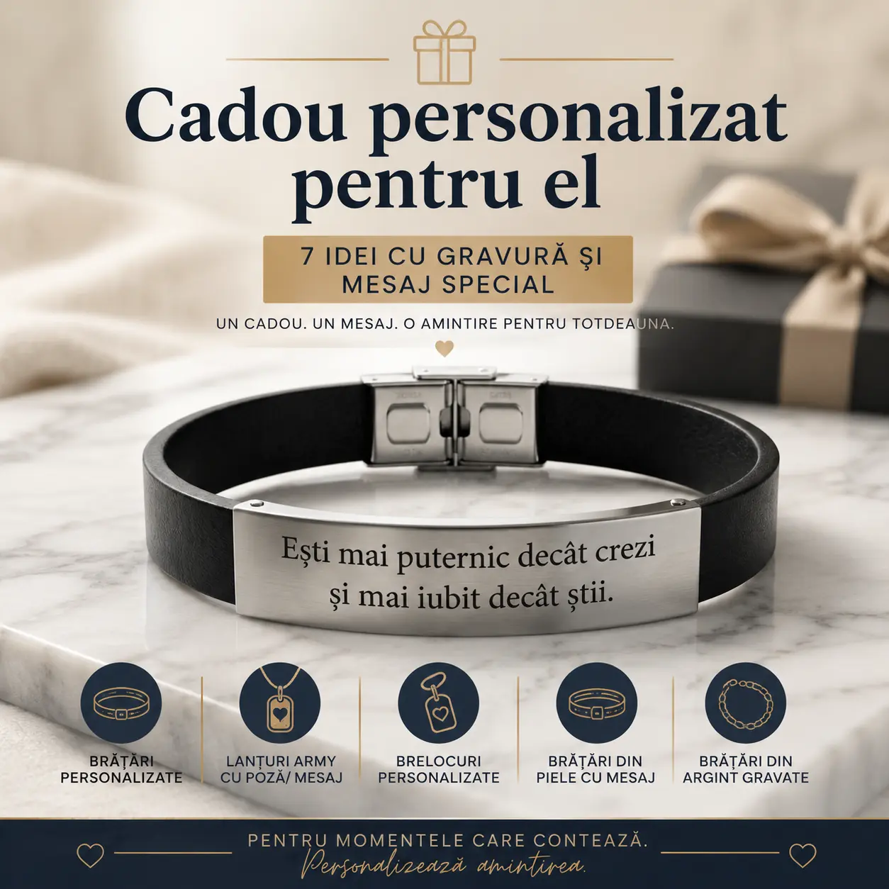 Cadouri personalizate pentru el: 7 idei cu gravură foto și mesaje speciale