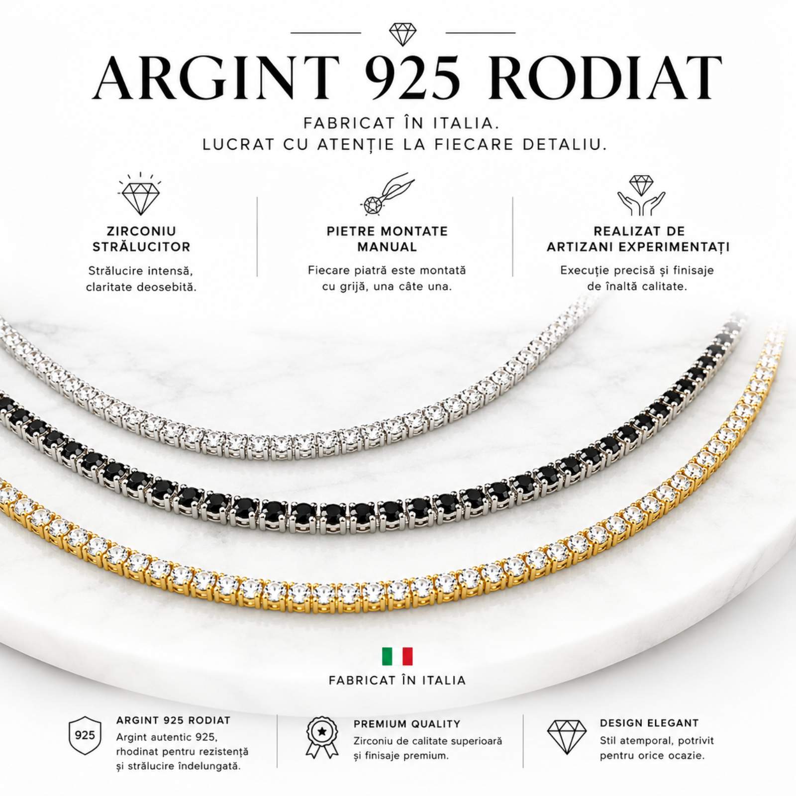 colier tennis argint 925 pentru femei