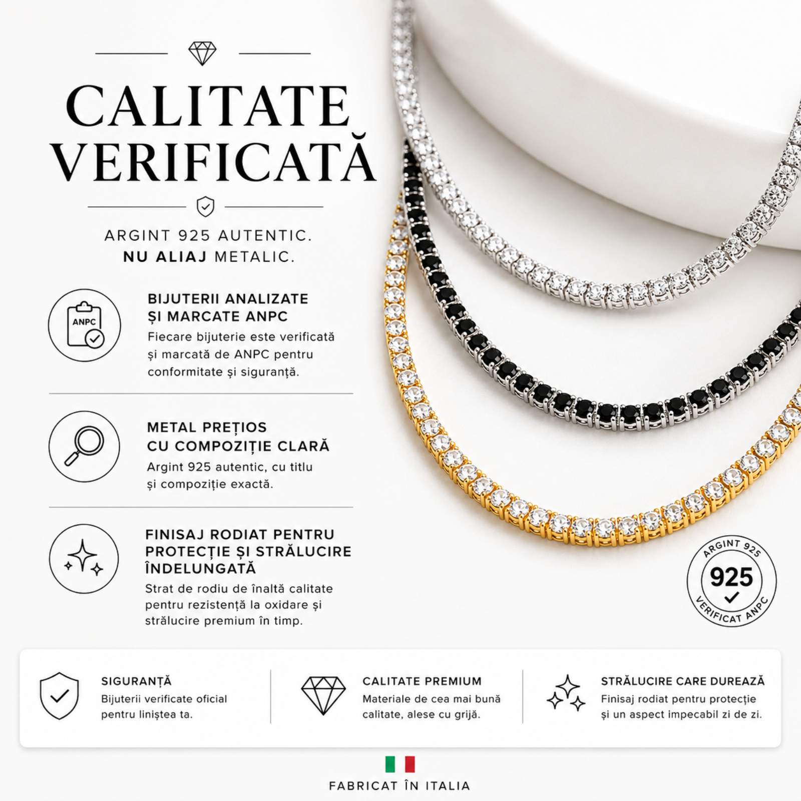 colier tennis argint 925 femei