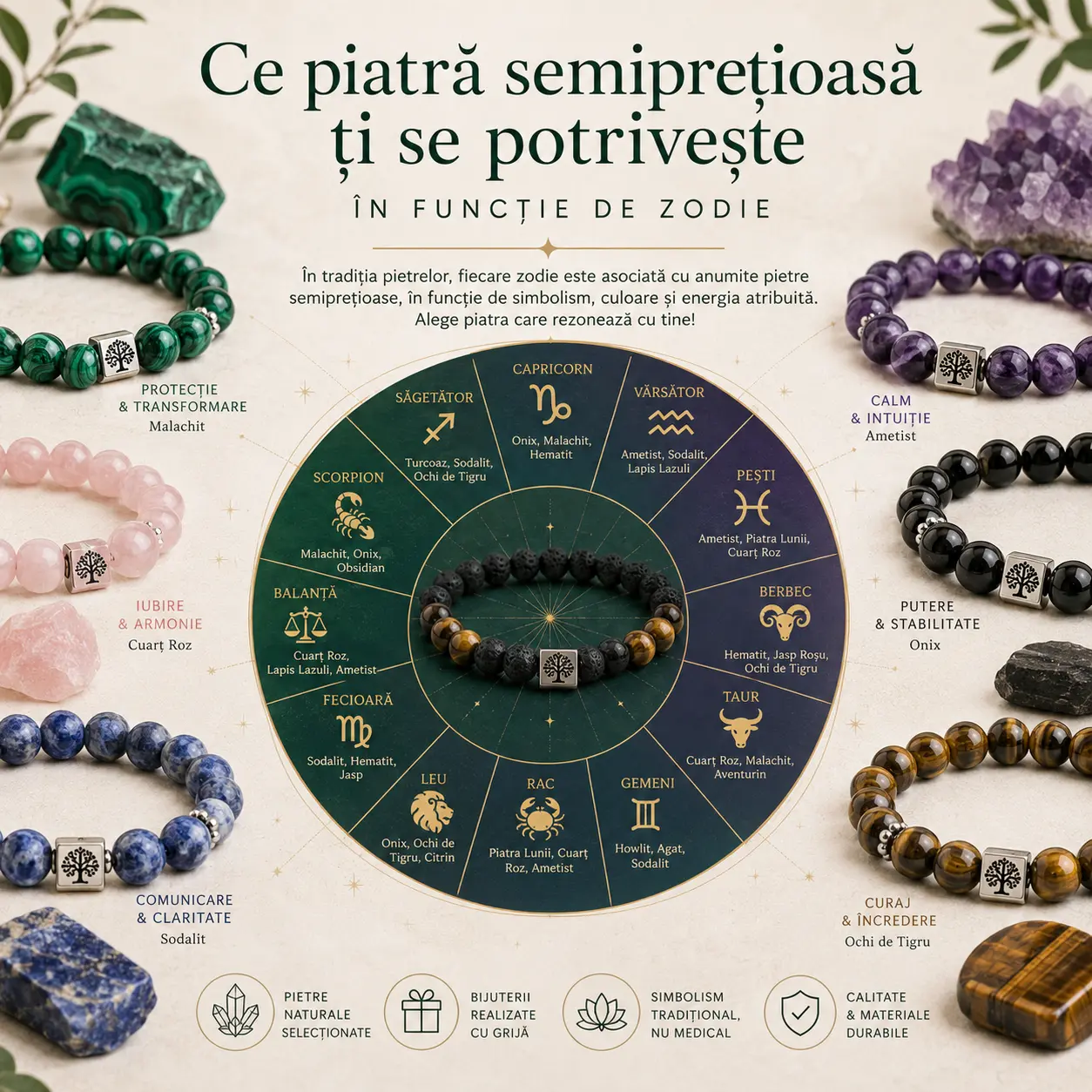 Ce piatră semiprețioasă ți se potrivește, în funcție de zodie