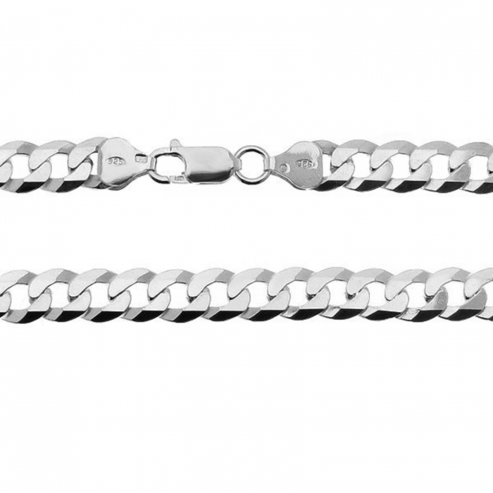 Bratara argint barbati groasa, lant Cuban [3]