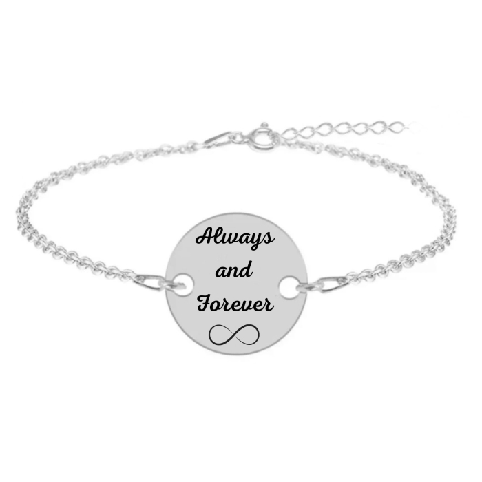 Bratara Personalizata cu Mesaj, pentru Dama - Banut 20mm, Lant Reglabil, Inox Premium