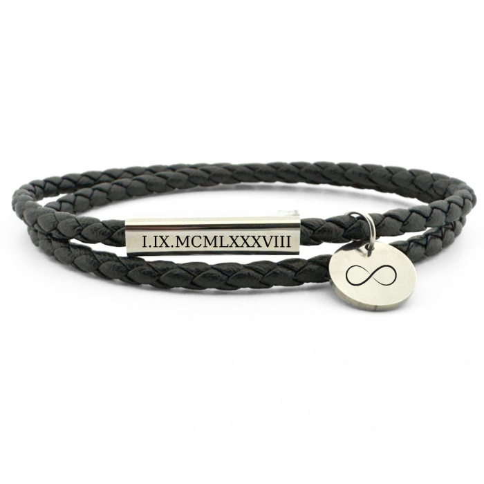 Brățară Bărbați Personalizată cu Bănuț 12mm și Închidere Magnetică – Piele Naturală, Inox Premium [5]