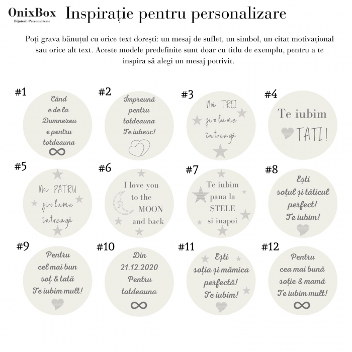 Brățară șnur cu biluțe și bănuț Argint 925 personalizată text [4]