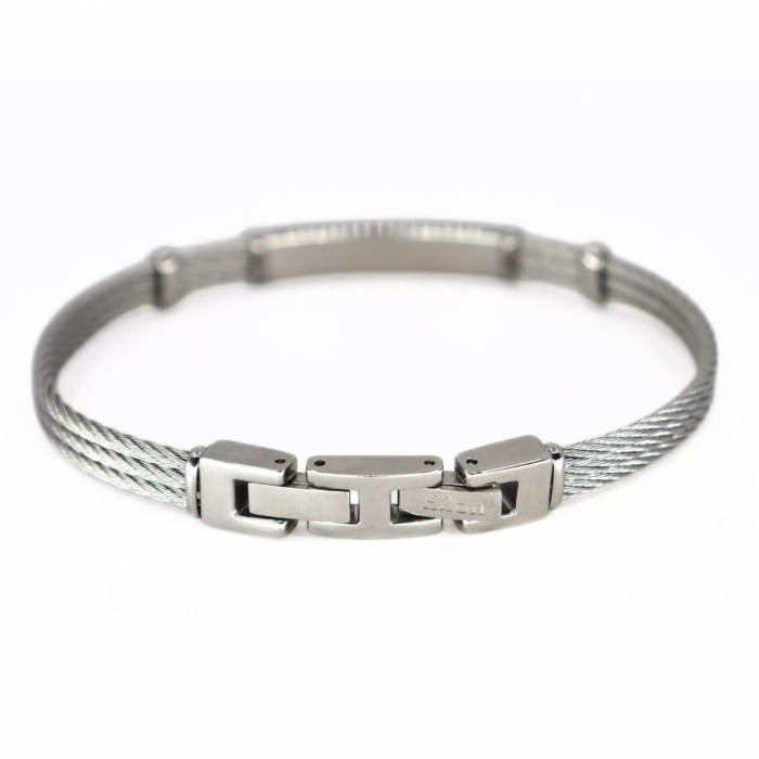 Brățară din Oțel cu Diamant Natural 0.015ct pentru Bărbați [7]