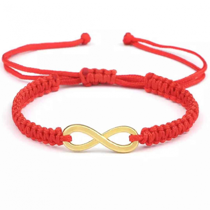 Bratara infinit aur 14K, snur impletit reglabil [2]