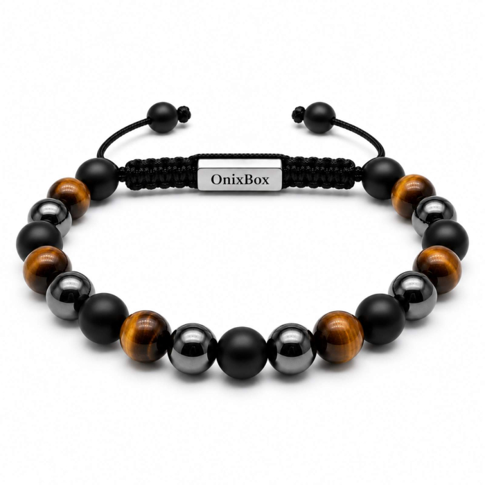 Set 2 Brățări Bărbați din Pietre Naturale 8 mm – Onix & Triplă Protecție [6]