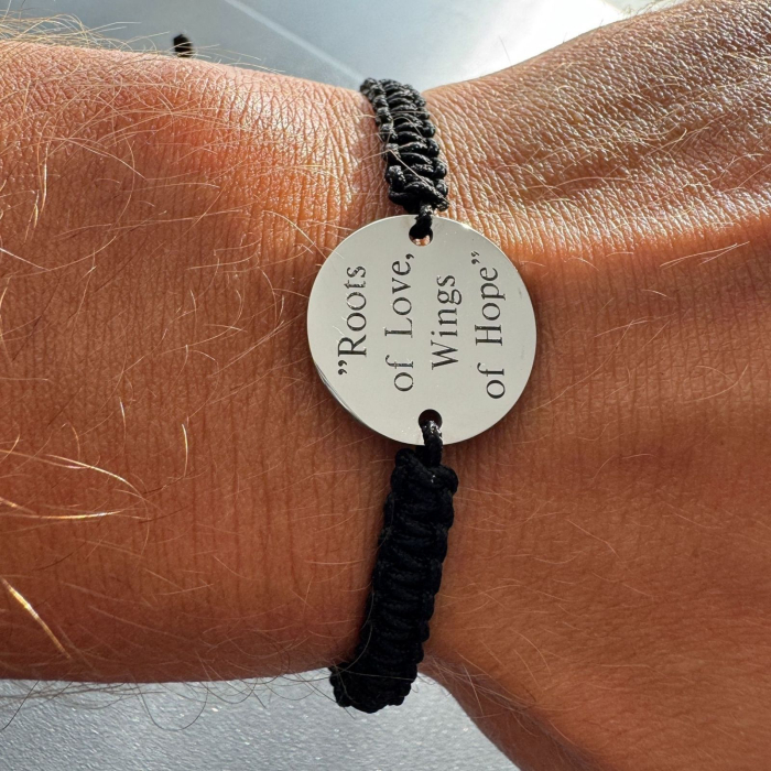 Brățări Personalizate Cuplu – Bănuț Gravat cu Poză și Text, Șnur Reglabil, Inox Premium [3]