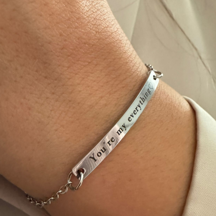 Brățară Personalizată pentru Damă - Plăcuță 40mm, Lanț Reglabil, Inox Premium [2]