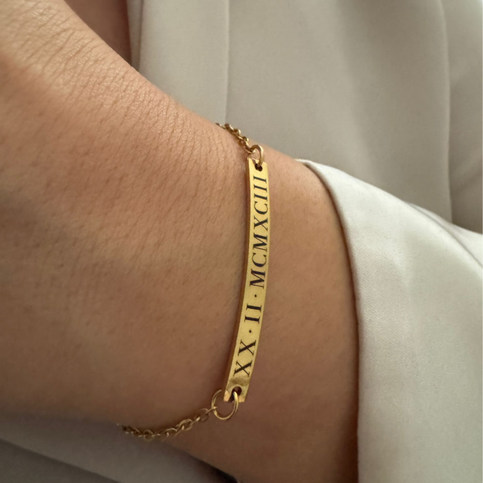 Brățară Personalizată pentru Damă - Plăcuță 40mm, Lanț Reglabil, Inox Premium [4]