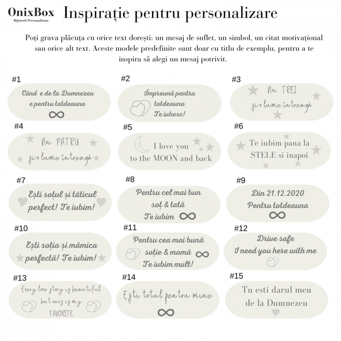 Bratari cuplu personalizate - Placuta argint gravata text, bratari cu snur [4]