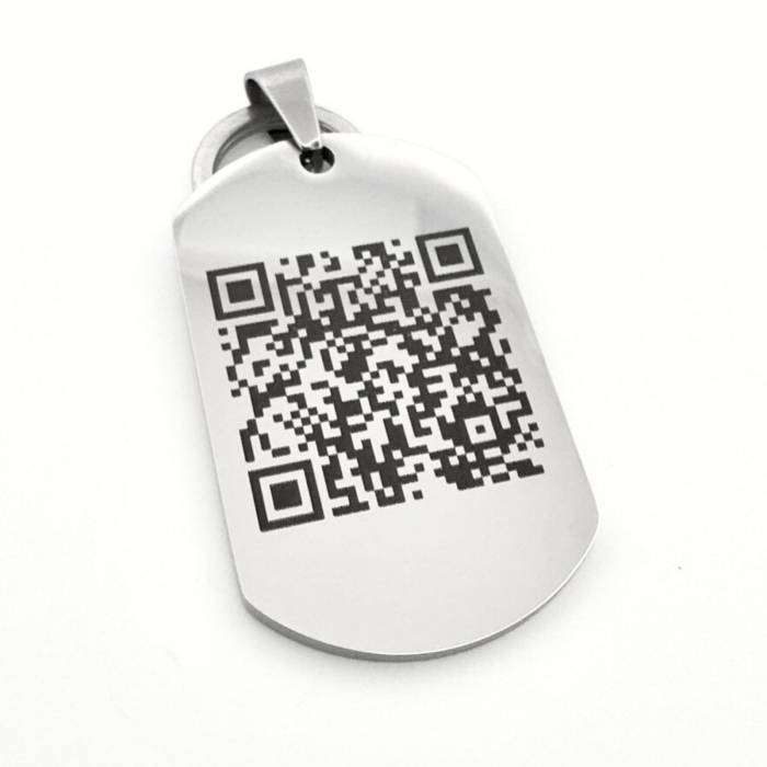Breloc Personalizat Cod QR - Plăcuță Inox 40x23 mm, Gravură Laser [5]