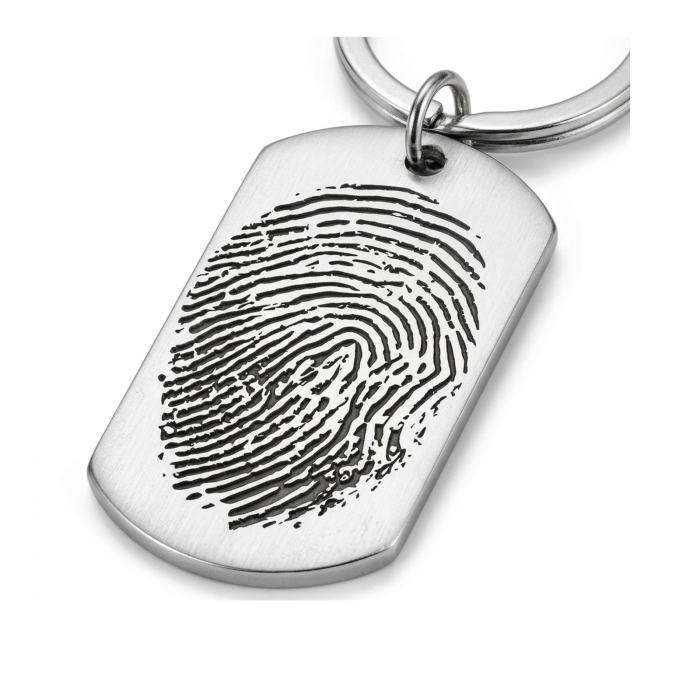 Breloc Personalizat cu Amprentă - Plăcuță Inox 40x23 mm, Gravură Laser [2]