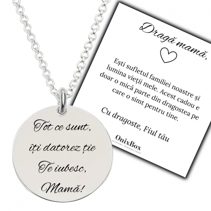 Cadou pentru Mama – Lănțișor Personalizat cu Mesaj - Ambalaj Cadou și Felicitare incluse [2]
