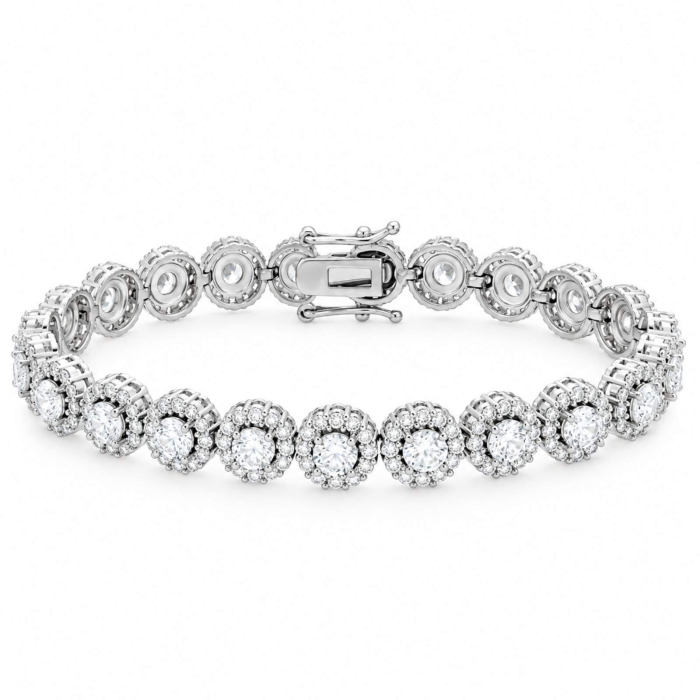 Set Angel Argintiu - Colier și Brățară cu Cristale 7.7 mm, Aliaj Rodiat [4]