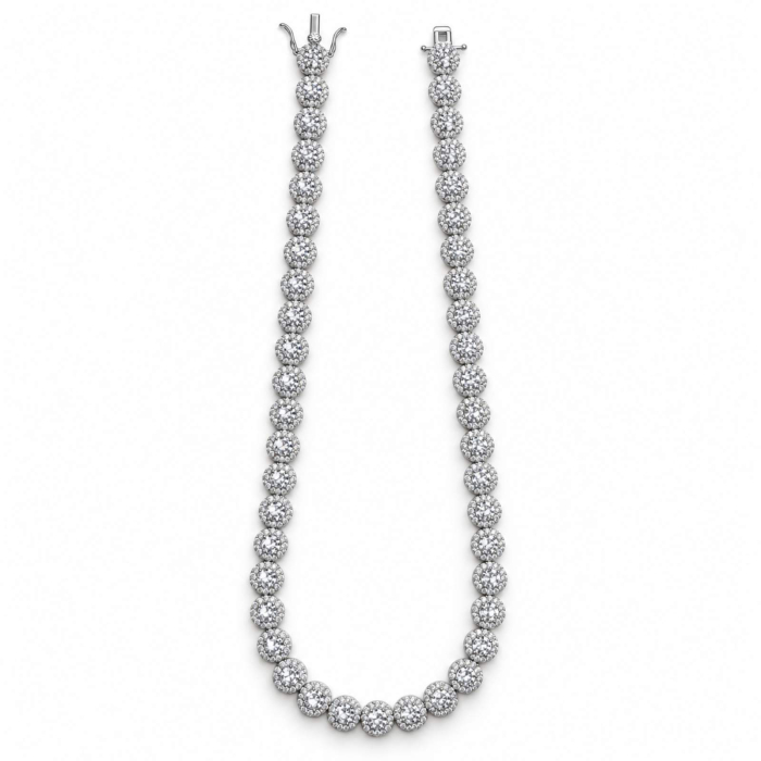Colier Angel din Argint 925 Rodiat cu Cristale 8 mm – Lungime 43 cm [4]