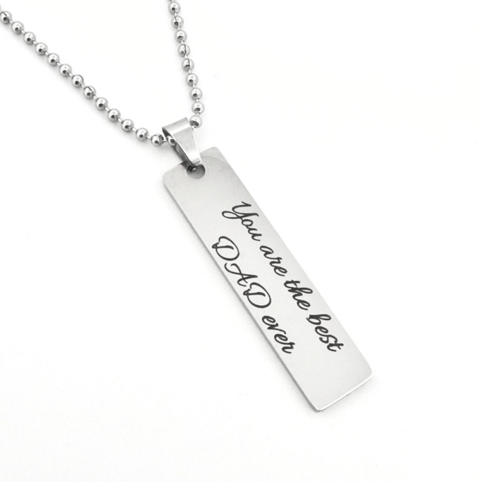 Colier Bărbați cu Plăcuță Personalizată Text, Inox Premium, Gravură Laser cu Garanție pe Viață [8]